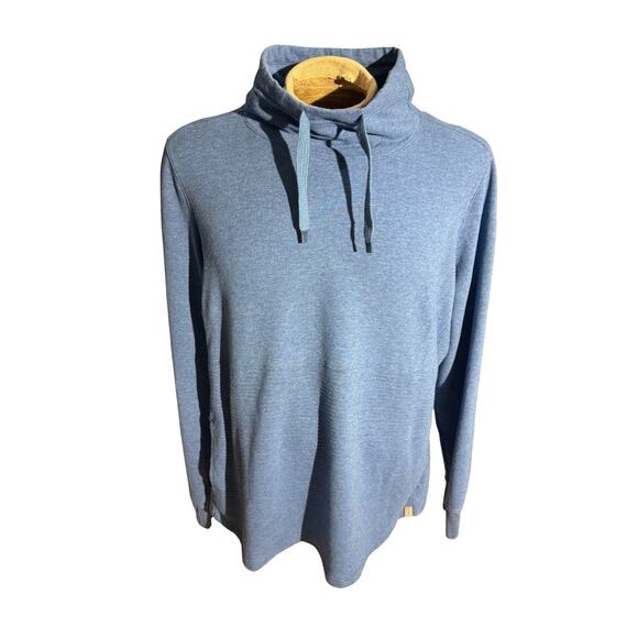 L.L.Bean Women’s 2X Plus Blue Cowl Neck Hoodie Pullover Cotton Blend - Picture 1 of 5